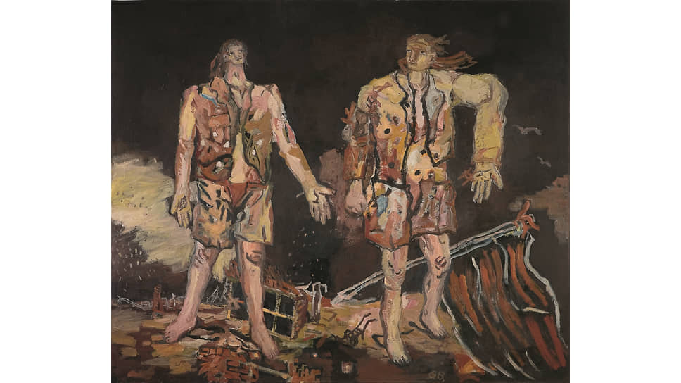 Картина «Великие друзья», Георг Базелиц, 1965 год