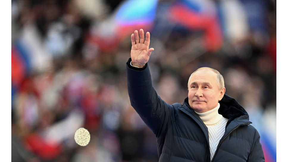 Президент России Владимир Путин на концерте-митинге, посвященном ню воссоединения Крыма с Россией
