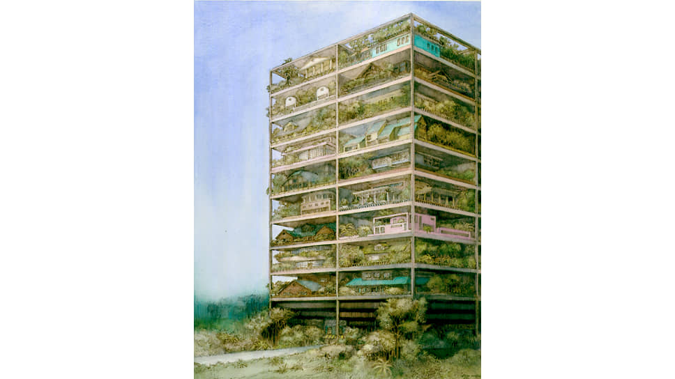 Джеймс Вайнс. Рисунок небоскреба, 1981 год. Собрание Джонатана Хольцмана