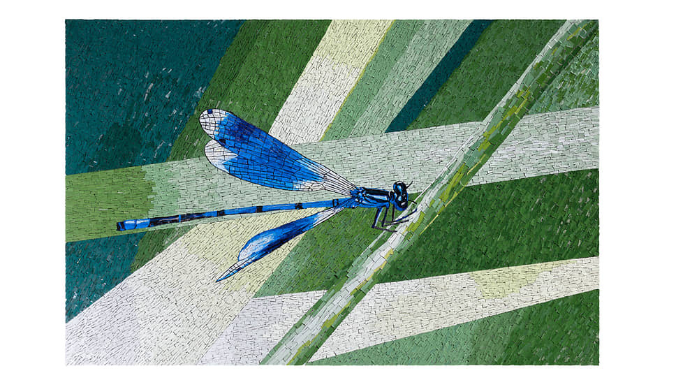 Панно Blue Dragonflies