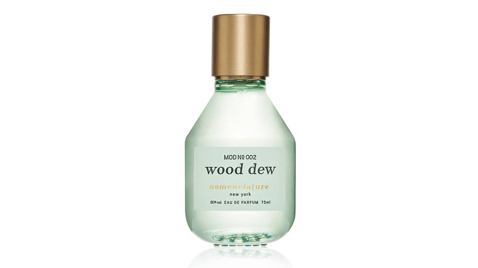 Wood Dew, парфюмерная вода, Nomenclature. Ноты: австралийский сандал, пало санто, белый мускус, азиатская груша, пион, персиковый нектар, чай матча, фиалка, турецкая роза
