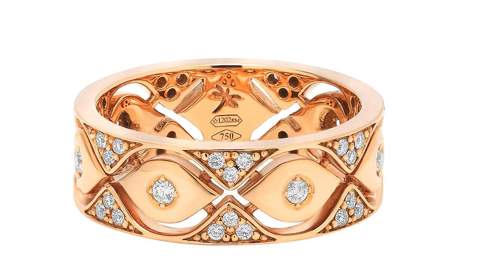 Кольцо Mikou, розовое золото, бриллианты