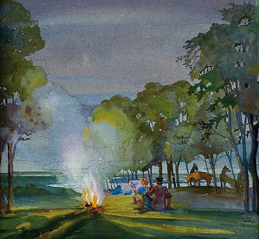 Константин Сомов. «В ночном», 1918 год. Галерея «Кабинетъ»