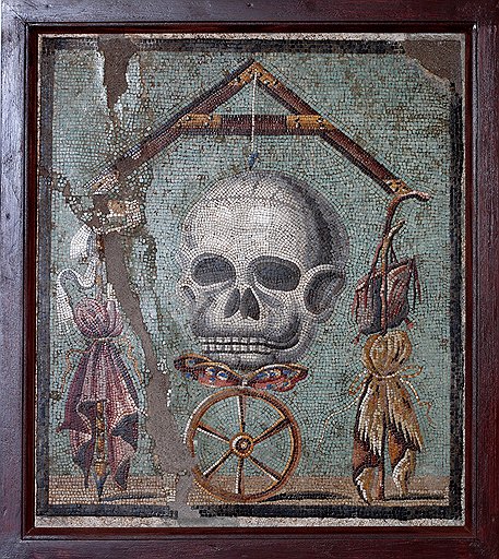 «Memento mori», Помпеи, I век н. э. Мозаика