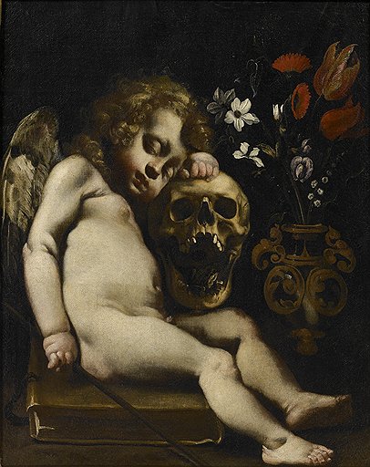 Луиджи Мирадори (Дженовезино). «Спящий купидон», около 1652 года. Холст, масло