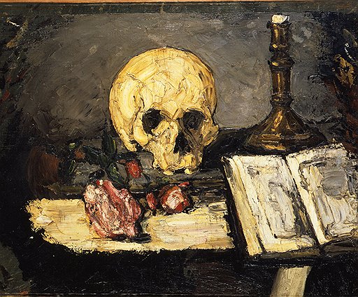 Поль Сезанн. «Натюрморт с черепом и подсвечником», 1866–1867 годы. Холст, масло