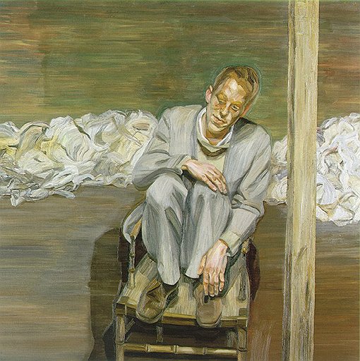 «Рыжеволосый мужчина в кресле», 1962–1963 годы. Холст, масло