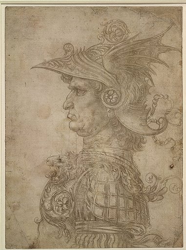 Леонардо да Винчи. «Воин», около 1480 года. Серебряный карандаш