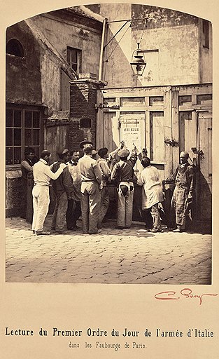 «В пригороде Парижа читают военную сводку о событиях Итальянской кампании», 1859 год