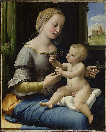 Рафаэль. «Мадонна с гвоздиками», 1506–1507 годы.