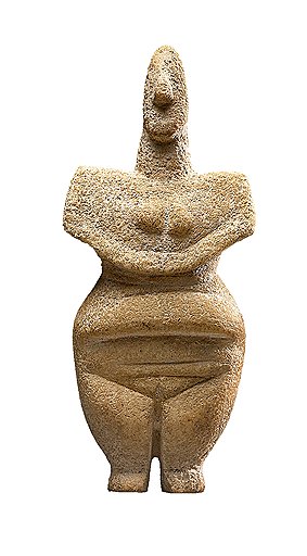 Идол в виде женской фигуры. Греция, поздний неолитический период, около 6-5 тыс. лет до н. э. Мрамор. Галерея Rupert Wace Ancient Art