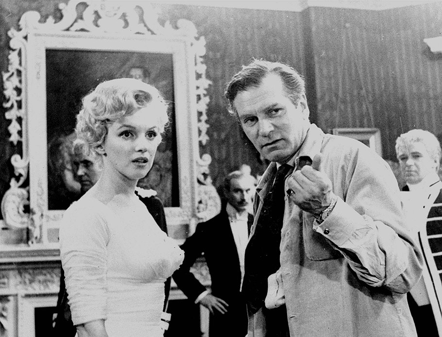 Мэрилин Монро и Лоуренс Оливье на съемках фильма &quot;Принц&quot;, 14 августа 1956 года 
