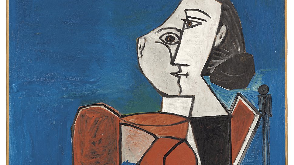 Пабло Пикассо. «Дама в красном на синем фоне», 1953 год.
Christie’s, эстимейт $7–10 млн