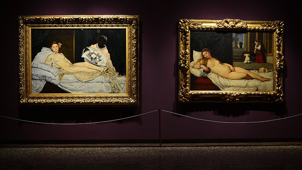 Эдуард Мане. «Олимпия», 1863 год; Тициан. «Венера Урбинская», 1538 год 