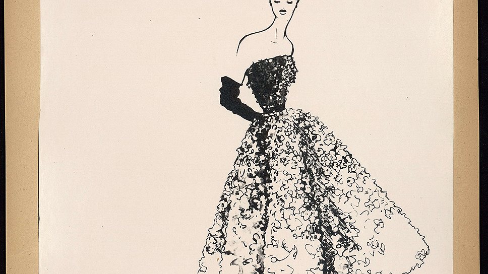 Шелковое, расшитое тысячей искусственных цветов платье Miss Dior, кутюрная коллекция 1949 года