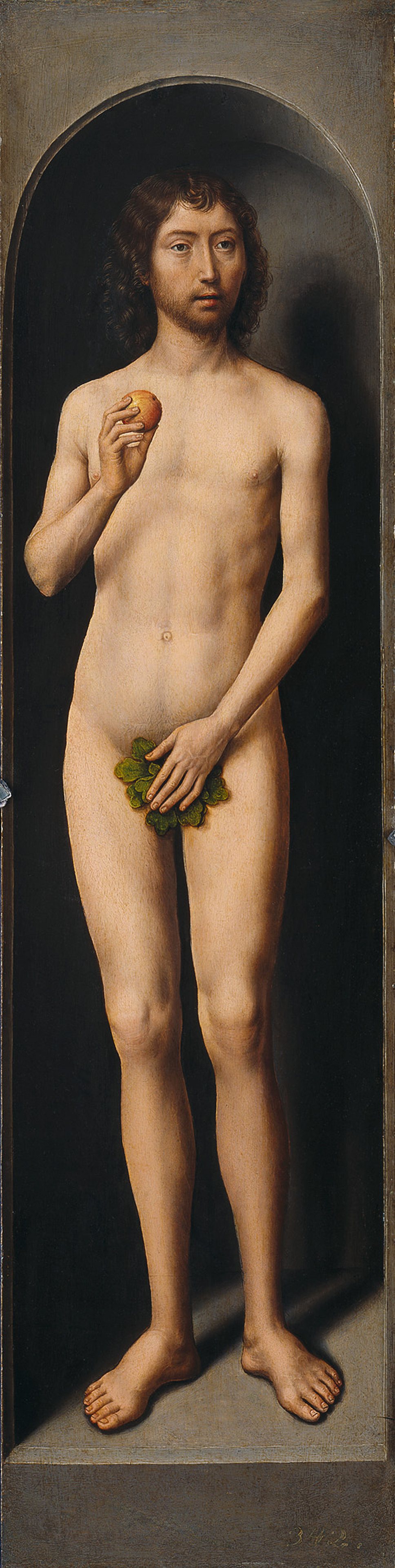 Ханс Мемлинг. «Адам», (створка алтаря св. Иоанна), 1485–1490 годы
