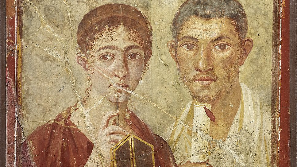 &quot;Портрет пекаря Теренция Неона и его жены&quot;, настенная роспись, 50-79 годы н. э. 
