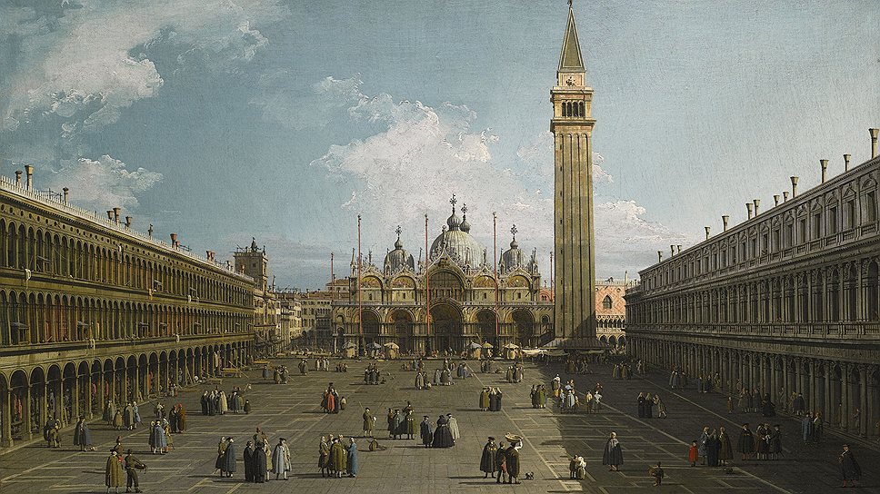 Антонио Каналетто. &quot;Венеция, вид площади Сан-Марко&quot;, 1738-1742 годы. Sotheby&#39;s, эстимейт &amp;pound;8-12 млн, в паре с &quot;Видом моста Риальто&quot;