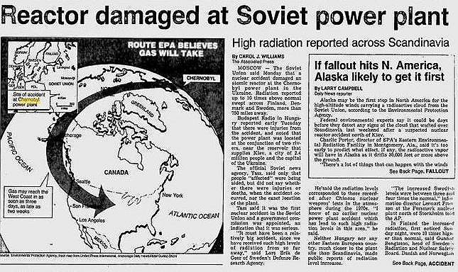 Газета Anchorage Daily News от 29 апреля 1986 года