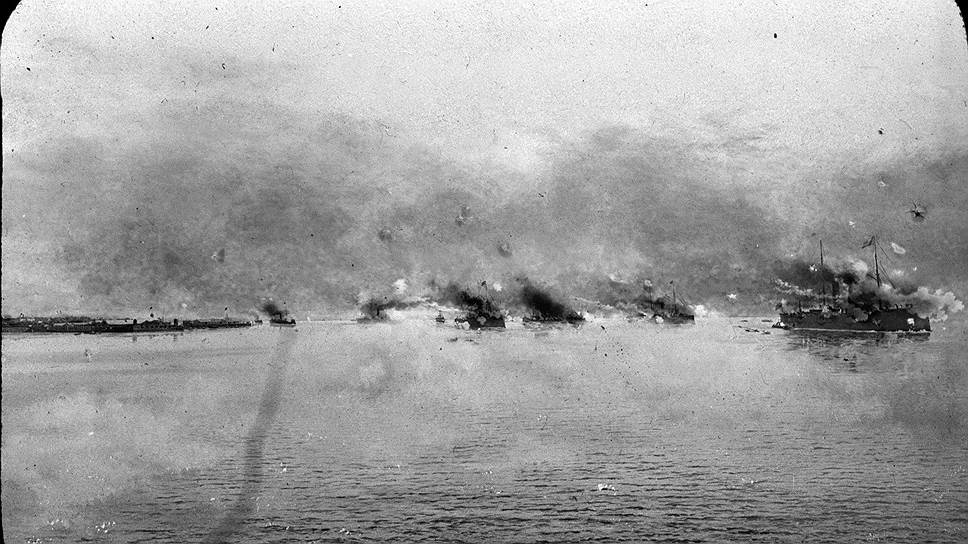 Корабли эскадры Джорджа Дьюи в битве при Кавите, 2 мая 1898 года