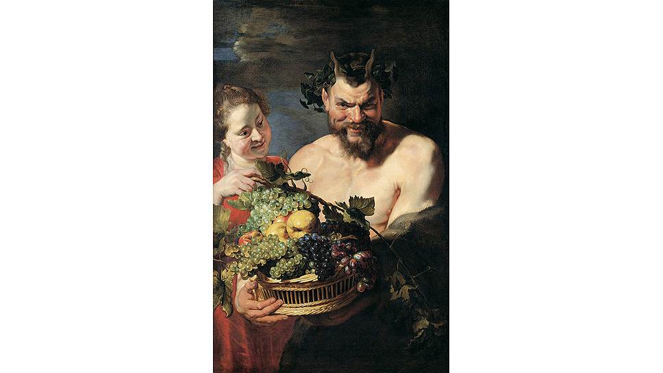 Питер Пауль Рубенс. «Сатир и служанка с корзиной фруктов», около 1615 года 