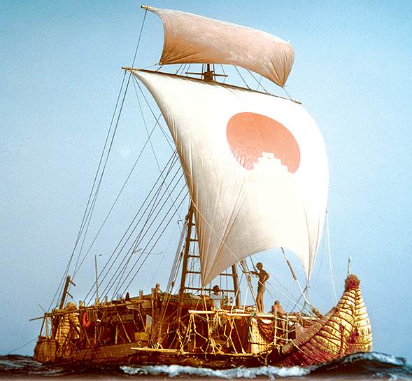 Тростниковая лодка «Тигрис» в Персидском заливе, 1977–1978 годы