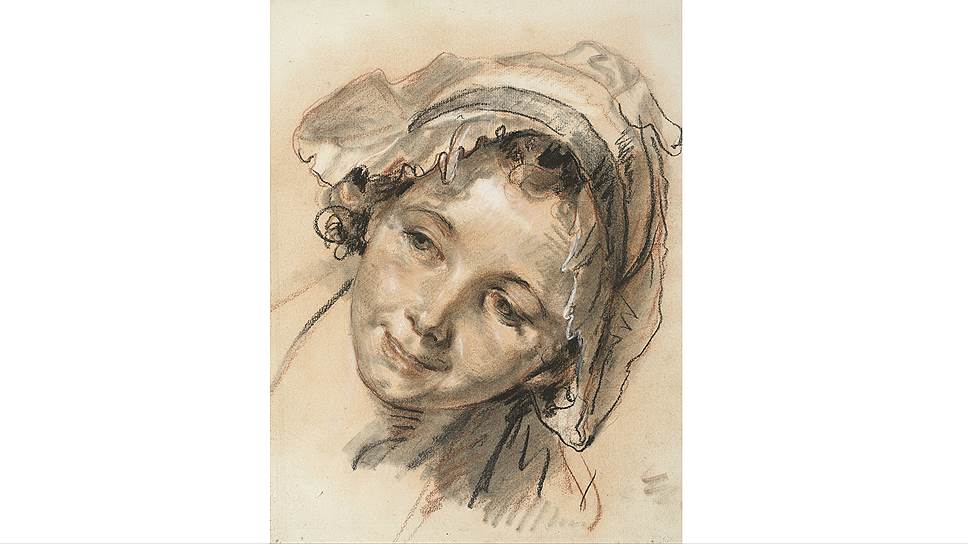Жан-Батист Гре&amp;#776;з. «Голова улыбающеи&amp;#774;ся девушки», около 1765 года