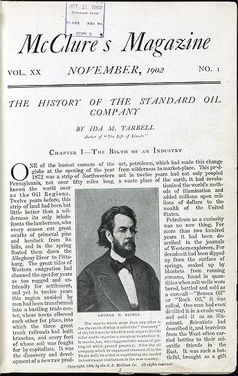 Первая публикация Иды Тарбелл о Standard Oil в журнале McClure&#39;s, ноябрь 1902 года