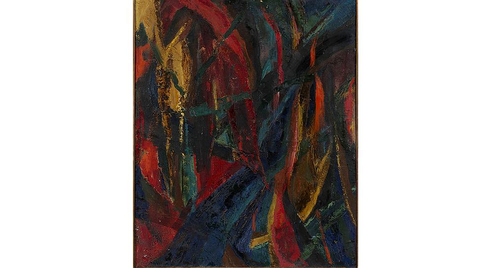 Лидия Мастеркова.
«Композиция в красном и синем», 1962 год