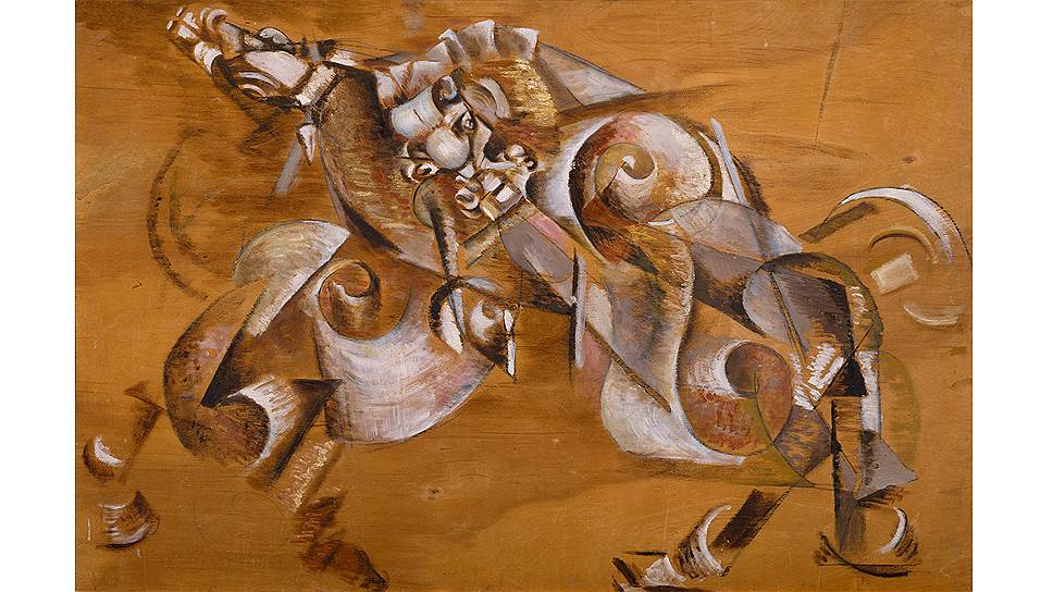 «Нападение льва на лошадь», эскиз панно для кафе «Стои&amp;#774;ло Пегаса», 1919 год