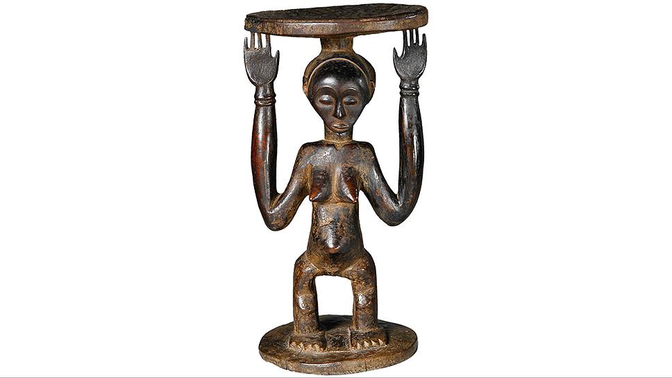 Табурет в виде женской фигуры. Конго, народность луба, XIX век