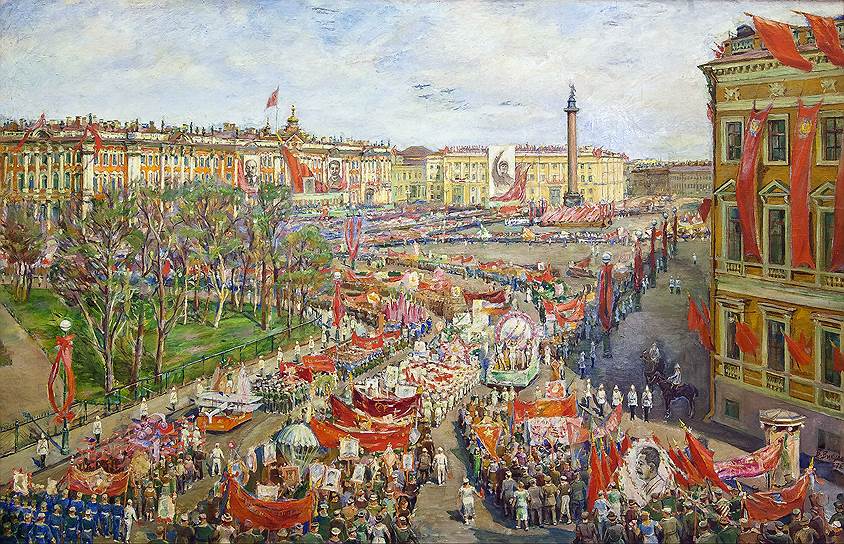 Василий Викулов. «Демонстрация на площади Урицкого», 1937 год