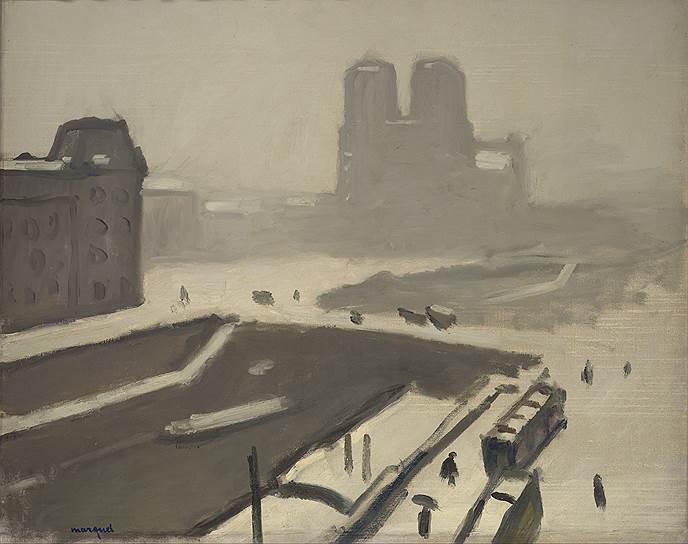 &quot;Собор Парижской Богоматери зимой (Собор Парижской Богоматери, снег, зима)&quot;, 1908 год  
