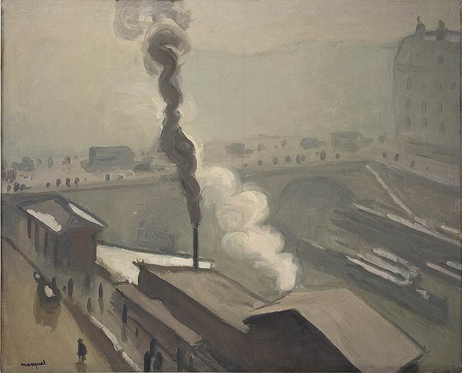&quot;Зимний вид Парижа с мостом Сен-Мишель&quot;, 1908 год 
