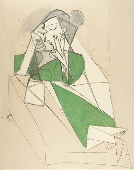 Пабло Пикассо. &quot;Женщина, читающая в кресле&quot;, 1960 год