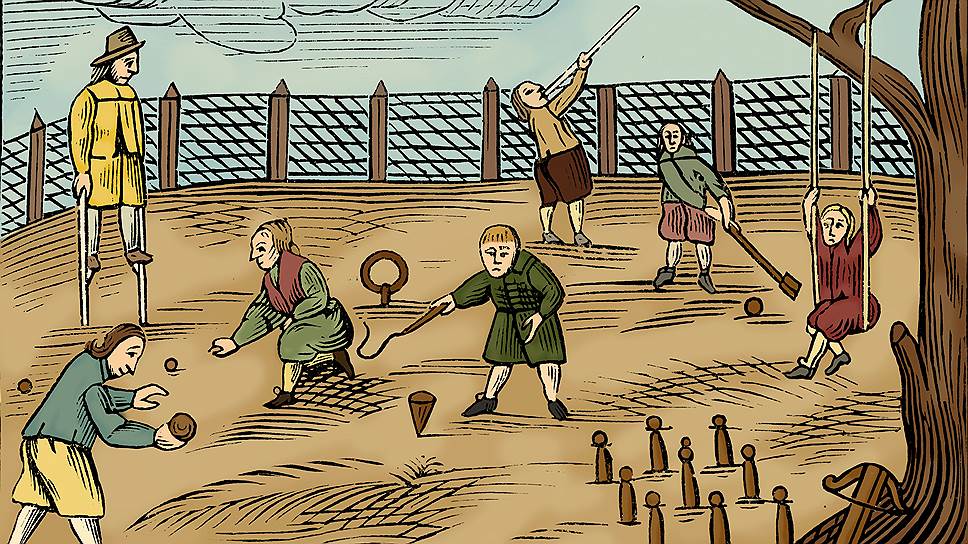 "Спортивные игры для мальчиков". Иллюстрация к "Orbis pictus", 1659 год 