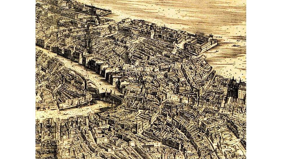 Венеция. Фрагмент панорамы города. Якопо де Барбари, 1500 год