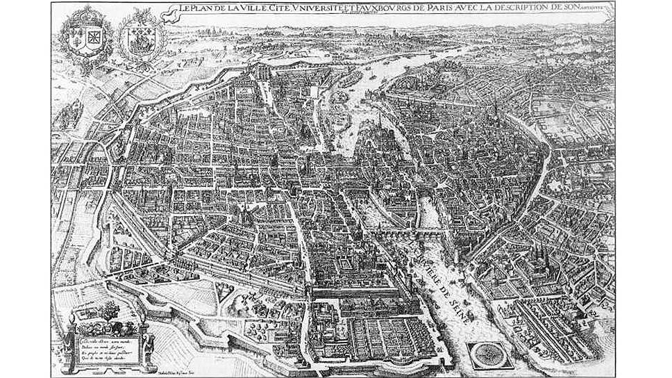 Париж. План города, XVII век