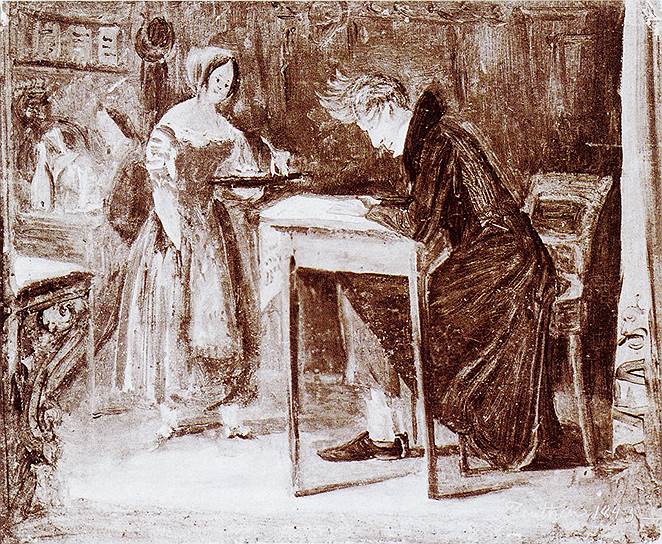 Кристиан Олавиус Зейтен. «Кьеркегор в кафе», 1843 год 
