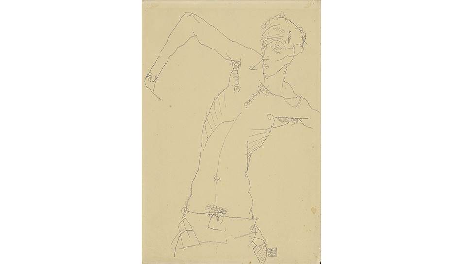 Эгон Шиле. «Автопортрет», 1914 год 
