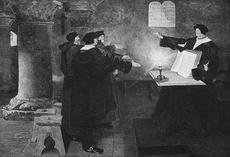 «Мартин Лютер читает Библию со своими последователями», 1534 год