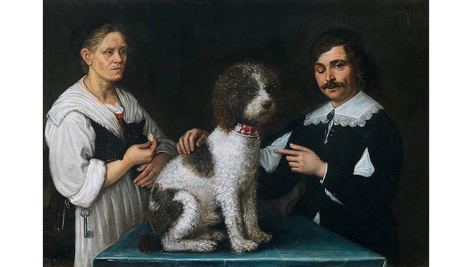 Паоло Антонио Барбьери. «Гверчино и Лючия Барбьери с собакой породы лаготто», XVII век 
