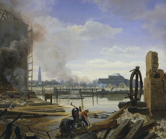 Якоб Генслер. «Гамбург после пожара», 1842 