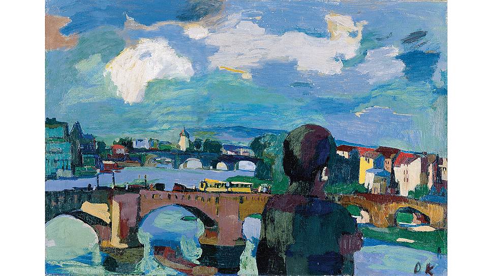 «Дрезден. Мост через Эльбу с фигурой со спины», 1923
