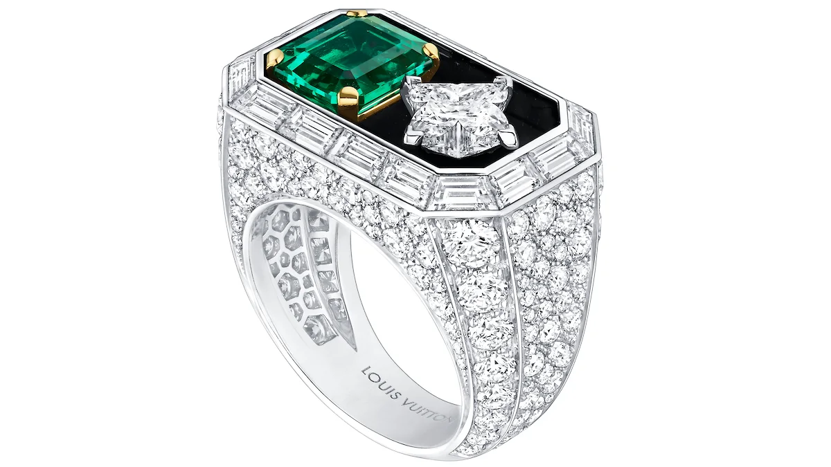 Louis Vuitton Riders of the Knights Le Royaume diamond and emerald ring, Louis  Vuitton