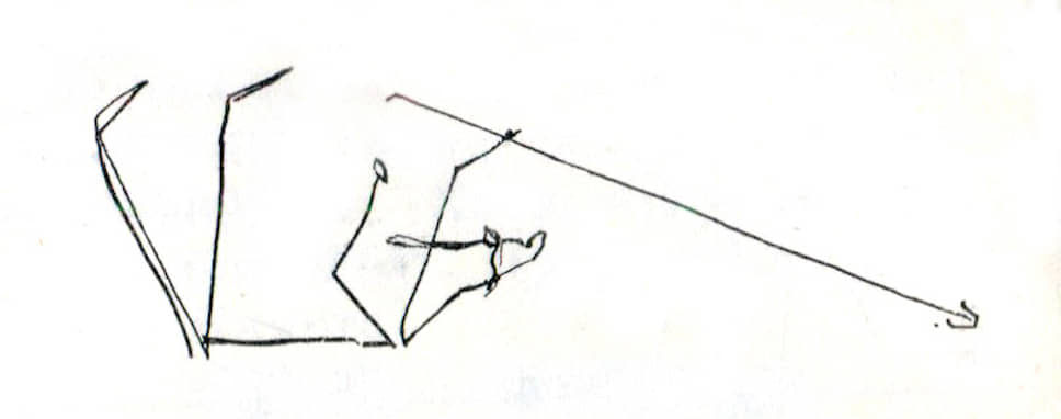 Зарисовки Михаила Чехова к образу Дон Кихота на рукописи «Дневник о Кихоте», февраль 1928