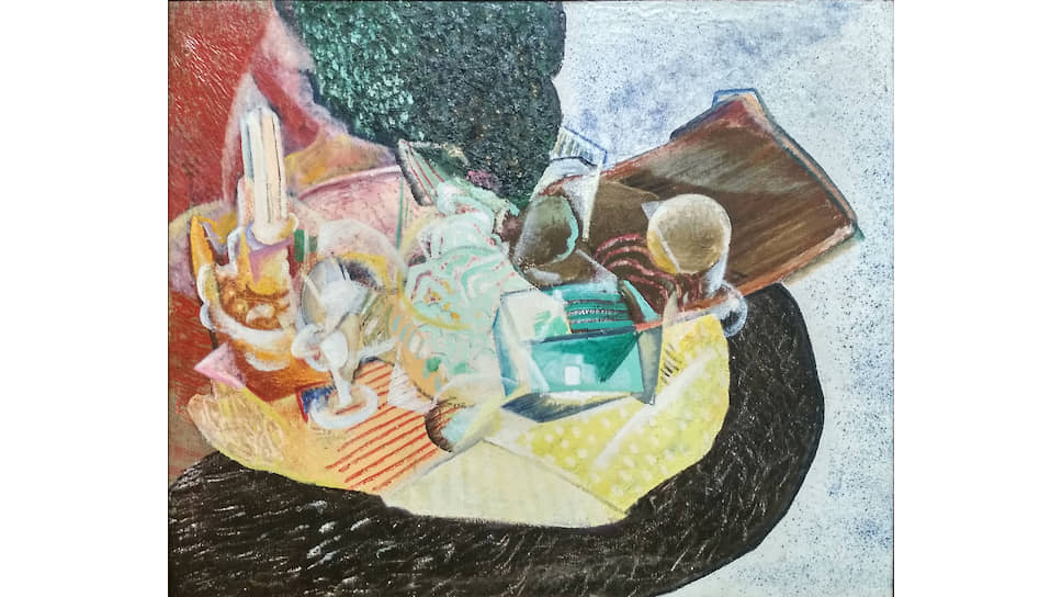 Давид Штеренберг. «Стол с сахарницей (Кубистический фактурный этюд)», конец 1910-х