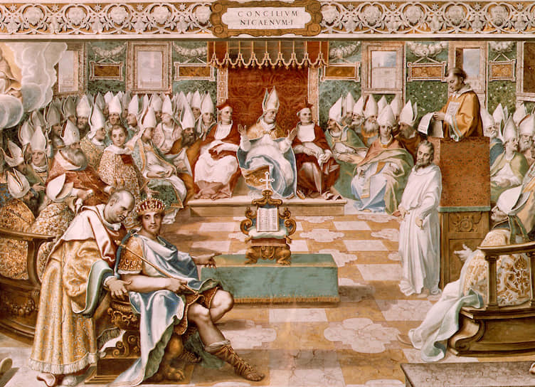 Никейский собор. Фреска, 1600 