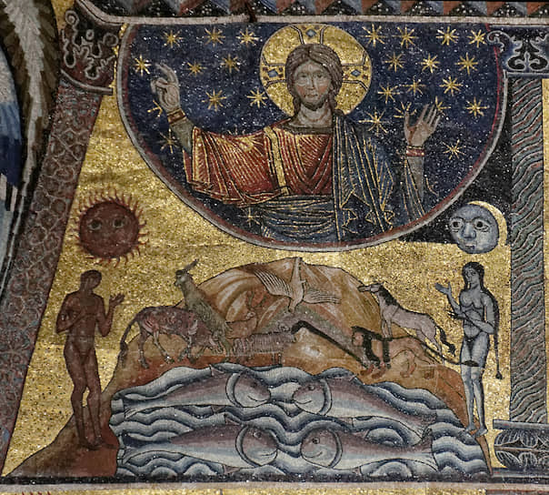 Сотворение мира. Мозаика в Баптистерий Сан-Джованни, Флоренция. XIII век