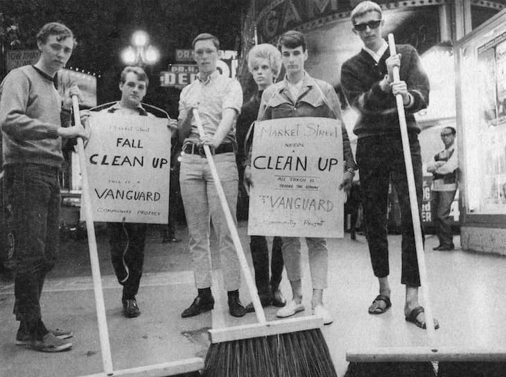 Участники «Уборки», организованной Vanguard в Сан-Франциско, 1966 